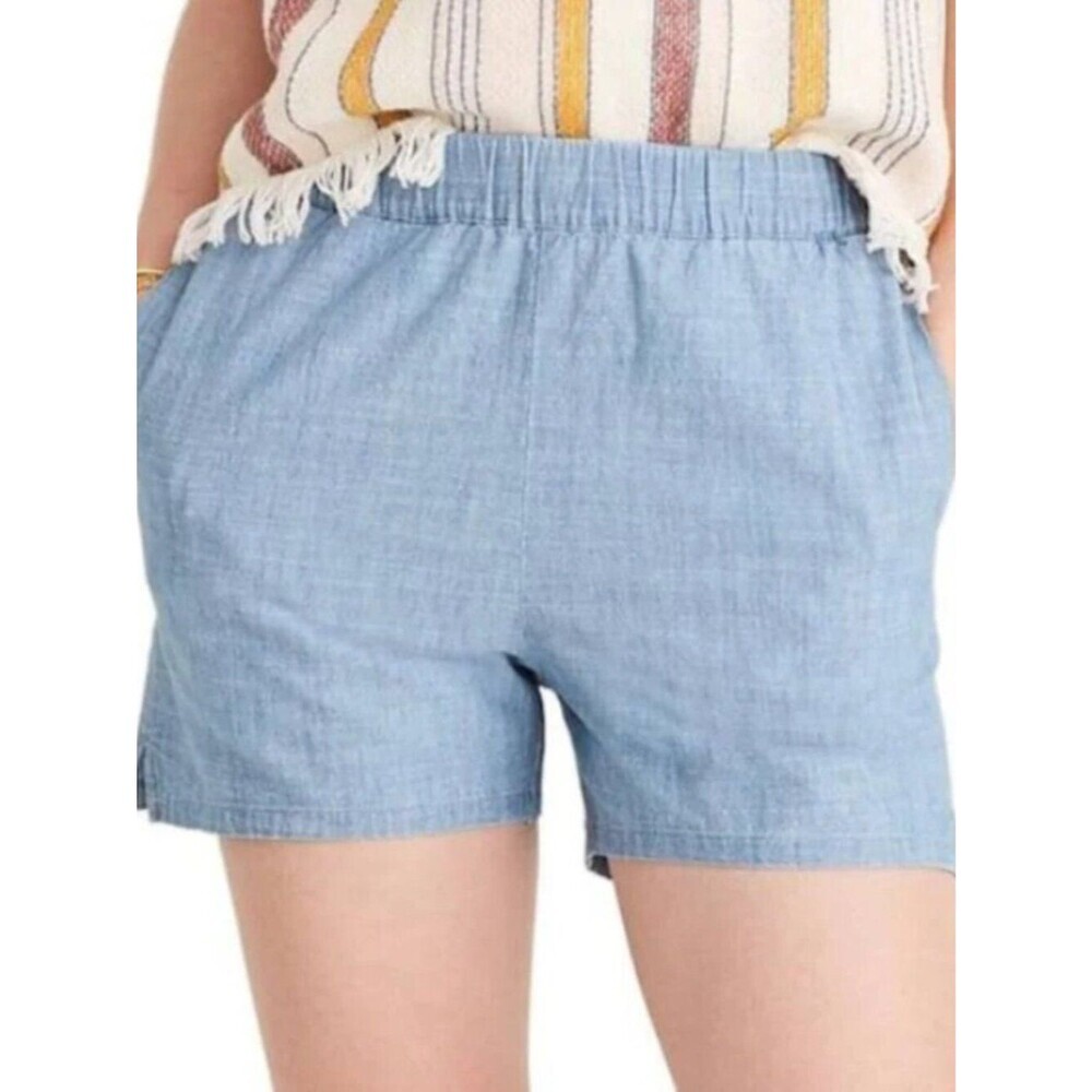 Madewell Edwina Chambray Pull On Shorts Elastic Small Summer Vacation Resort